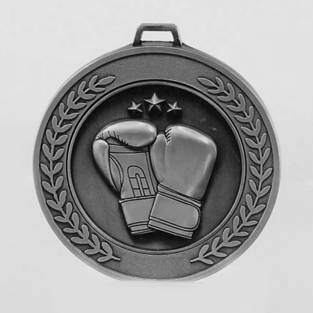 Heavyweight Boxing Medal 70mm Silver