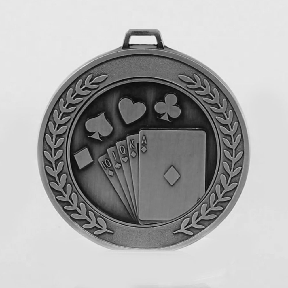 Heavyweight Cards Medal 70mm Silver