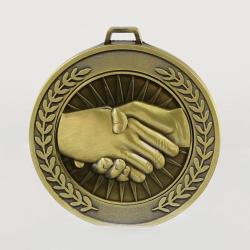 Heavyweight Handshake Medal 70mm Gold
