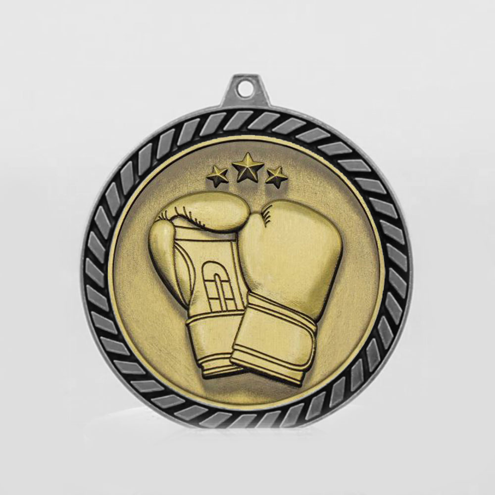 Venture Boxing Medal Silver 60mm