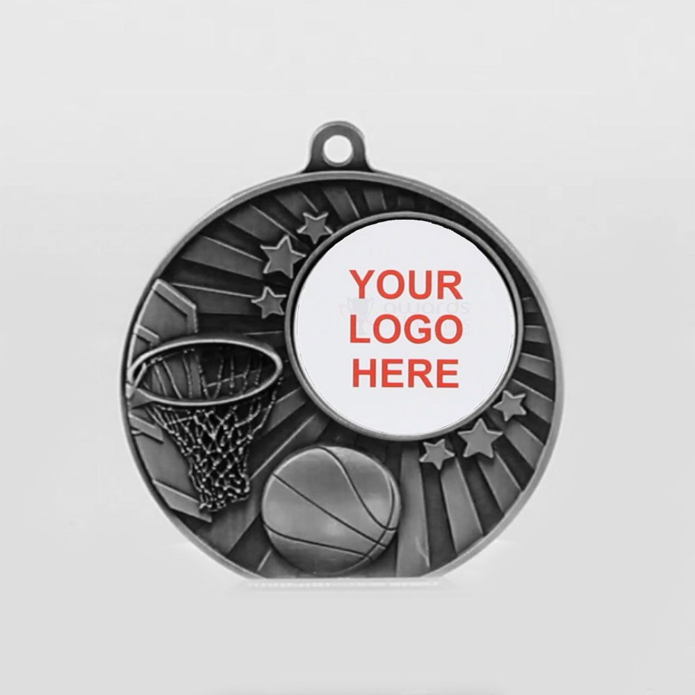 Impact Basketball Logo Medal Silver 50mm
