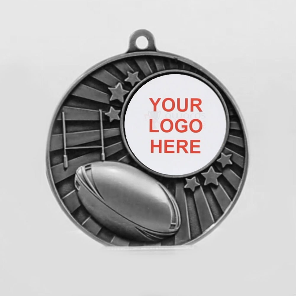 Impact Rugby Logo Medal Silver 50mm