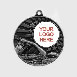 Impact Swimming Personalised Medal Silver 50mm