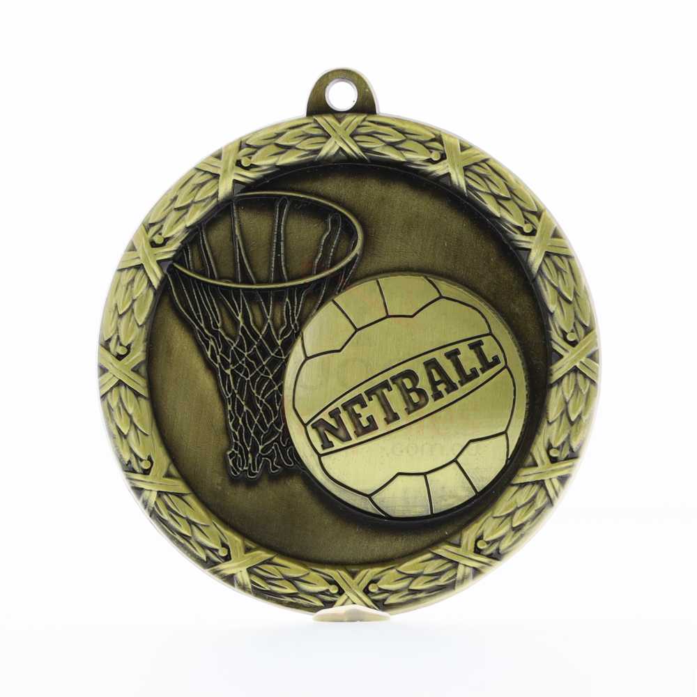 Netball Derby Medal Gold 64mm