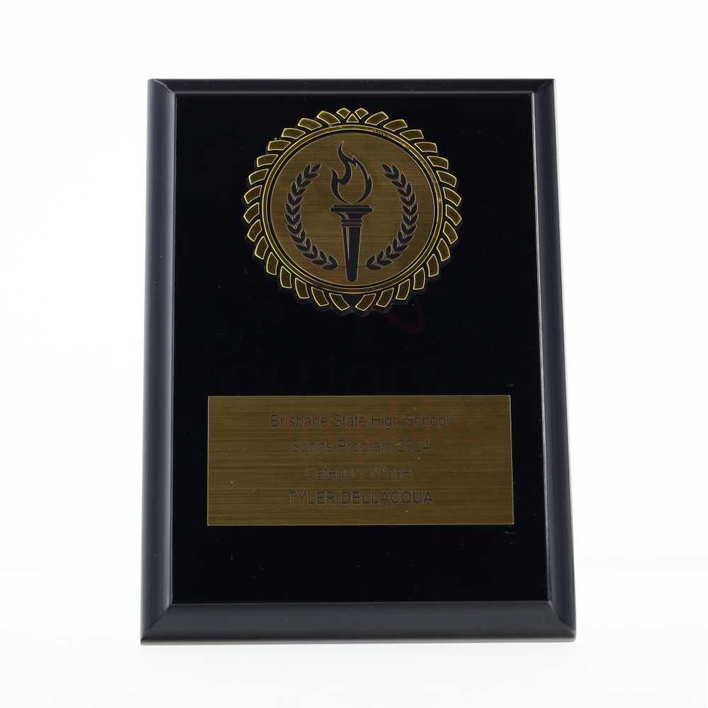 Black Plaque 150mm - Victory Torch