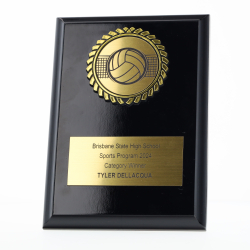 Black Plaque 150mm - Volleyball