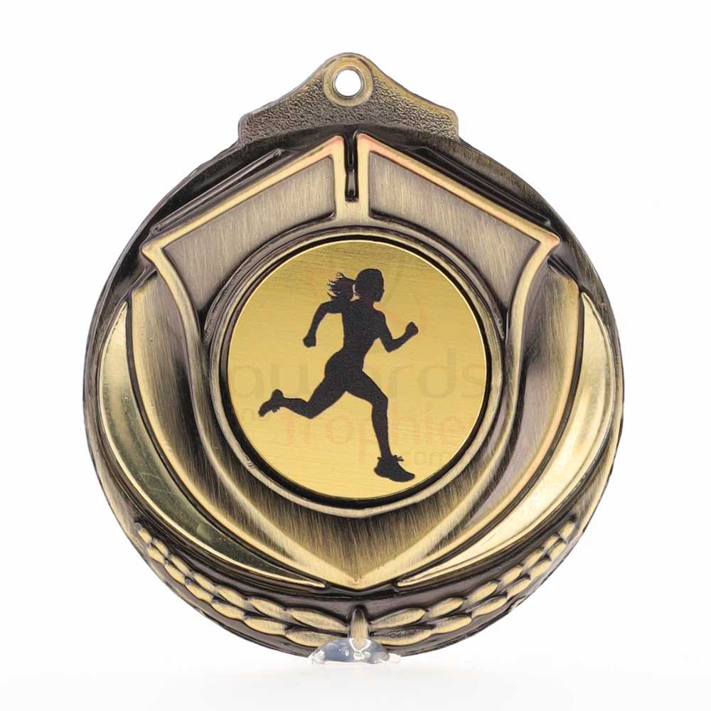 Two Tone Gold Medal 50mm - Female Runner
