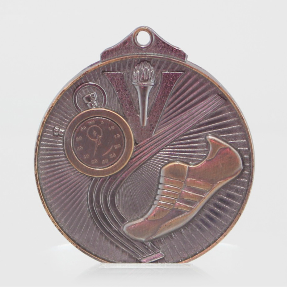 Embossed Track Medal 52mm Bronze