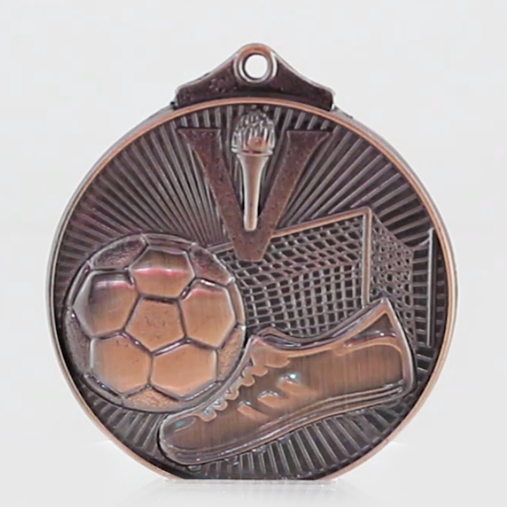 Embossed Soccer Medal 52mm Bronze 