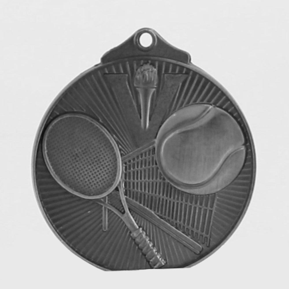 Embossed Tennis Medal 52mm Silver