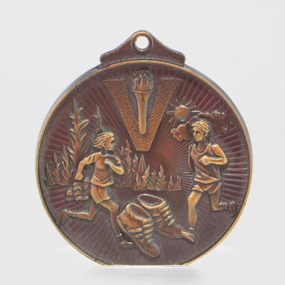 Embossed Cross Country Medal 52mm Bronze
