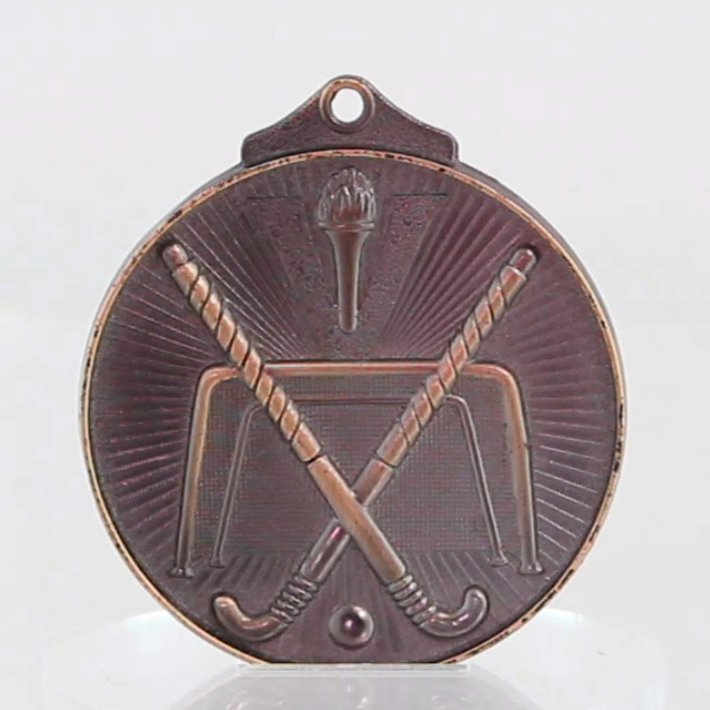 Embossed Hockey Medal 52mm Bronze