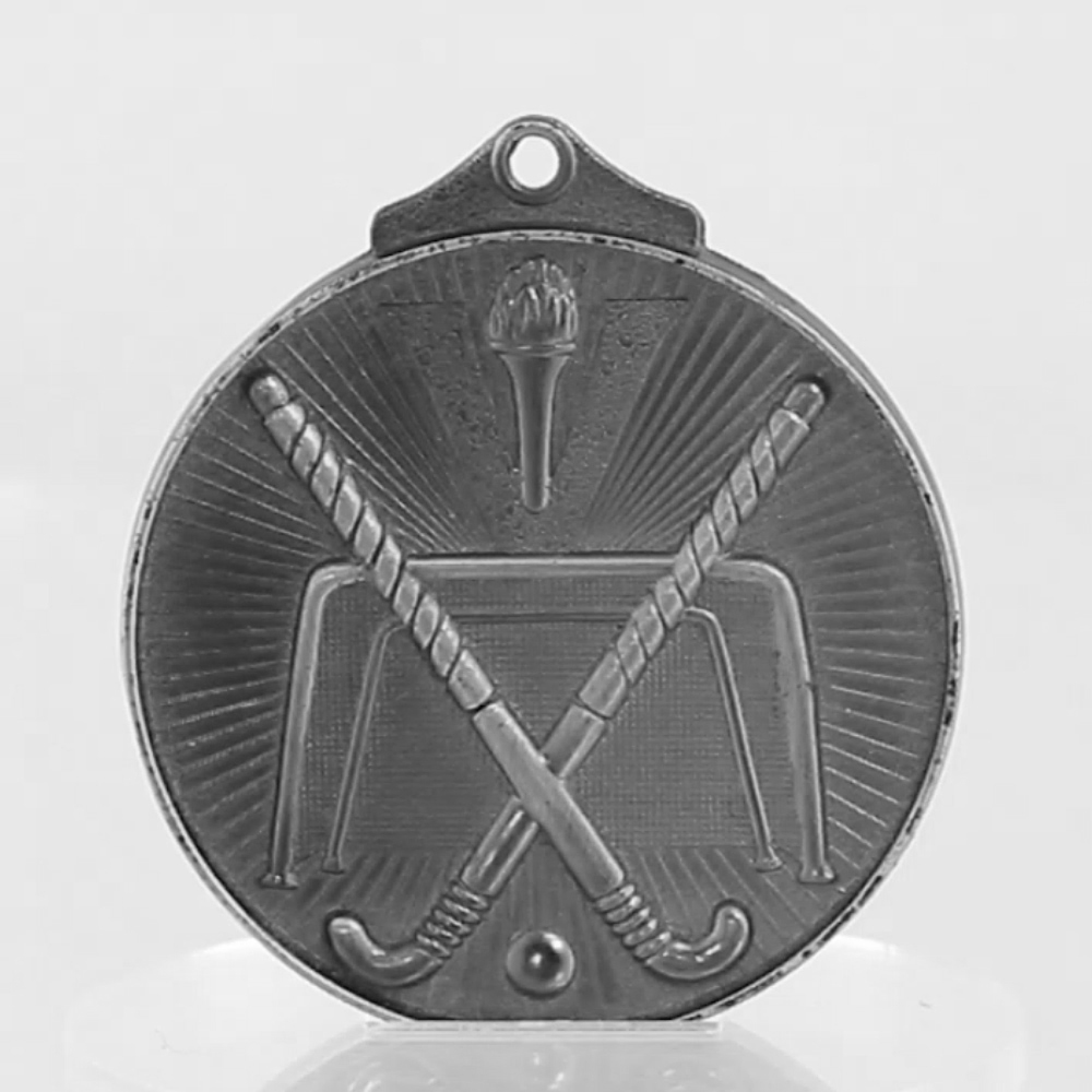 Embossed Hockey Medal 52mm Silver