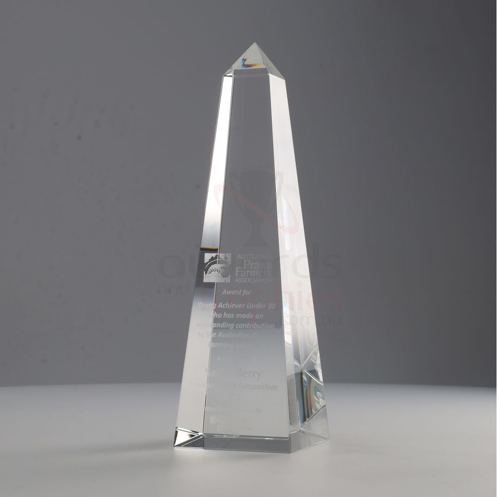Infiniti Clear Crystal Obelisk 210mm