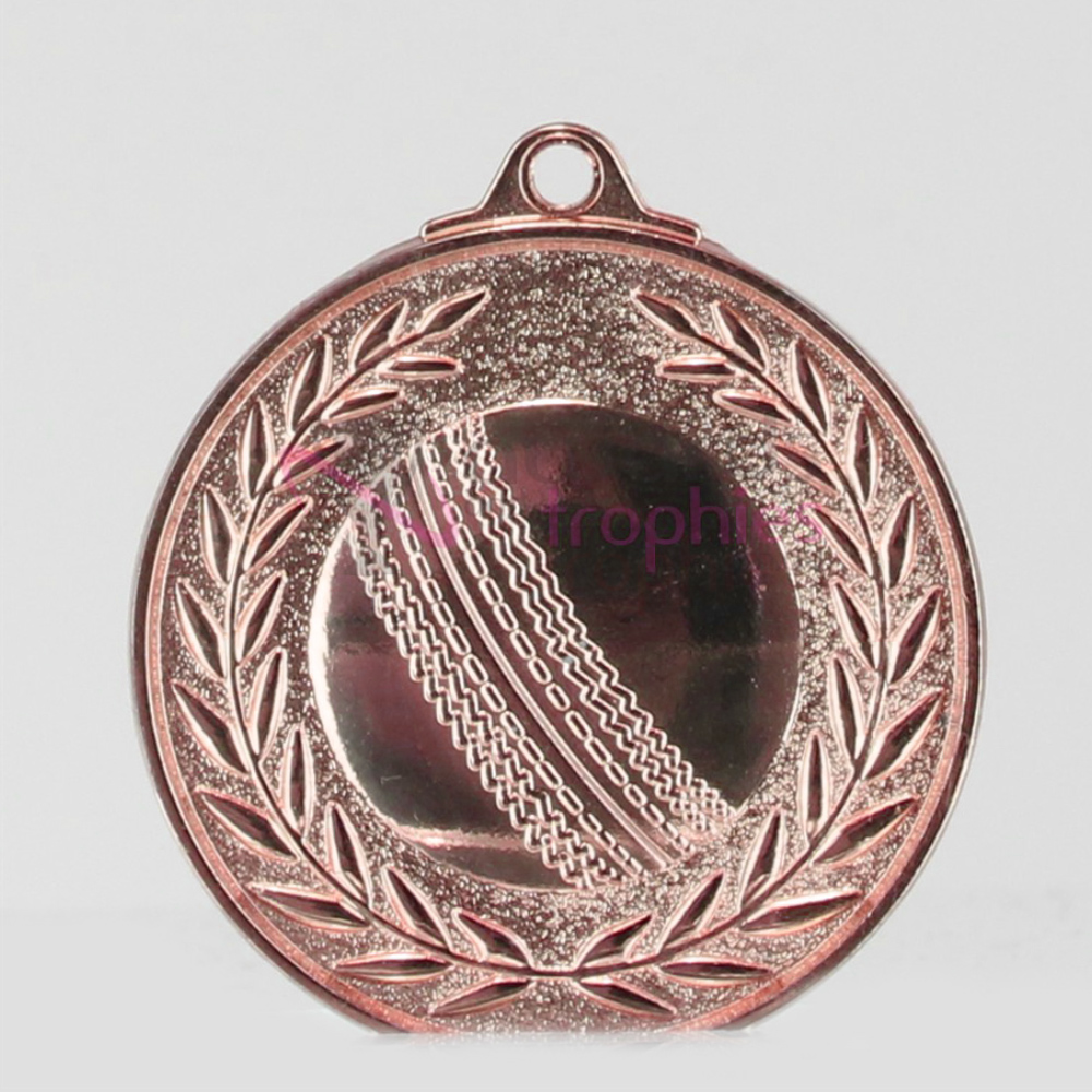 Wreath Cricket Medal 50mm Bronze