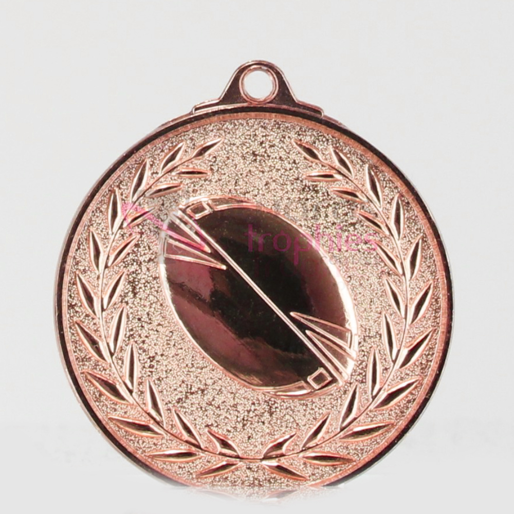 Wreath Rugby Medal 50mm Bronze