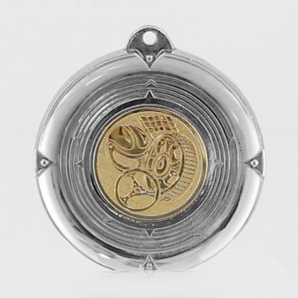 Deluxe Motorsport Medal 50mm Silver