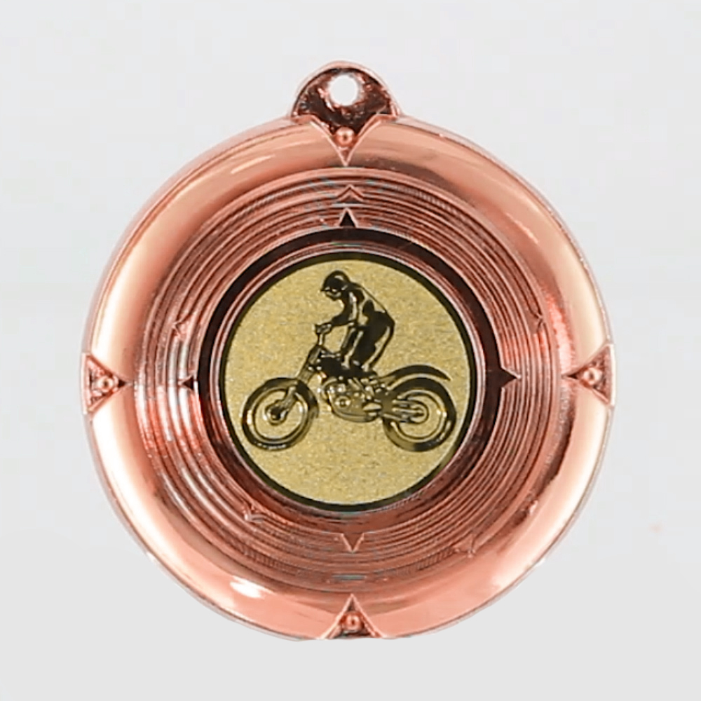 Deluxe Motorbike Medal 50mm Bronze