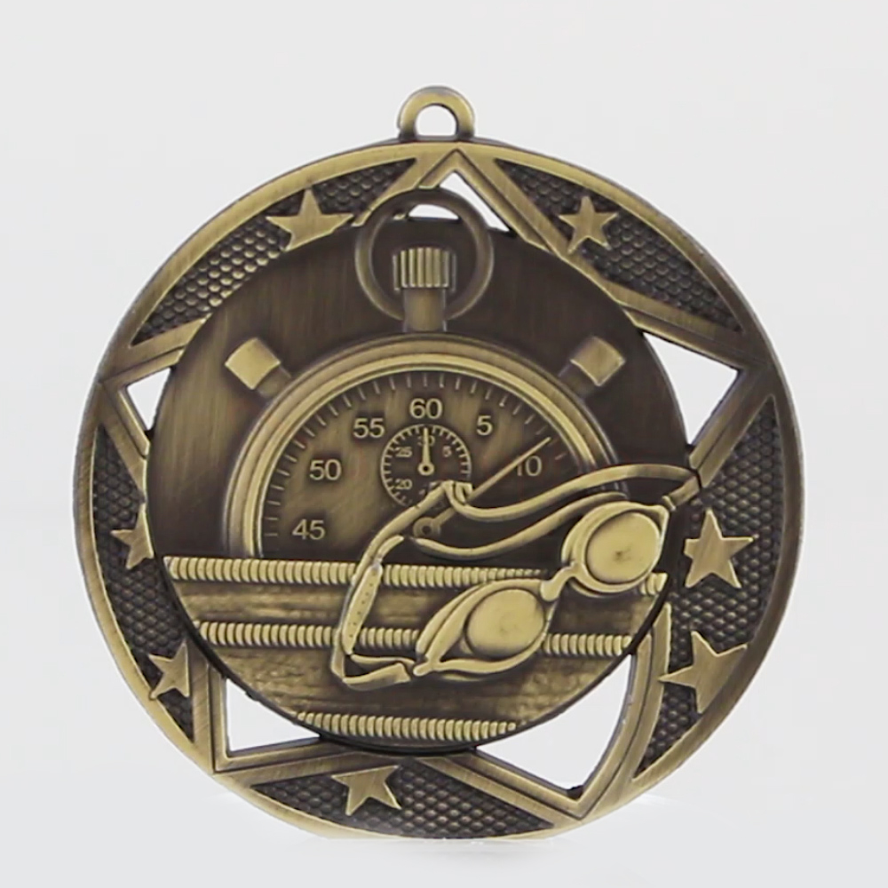 Stellar Swimming Medal 70mm Gold