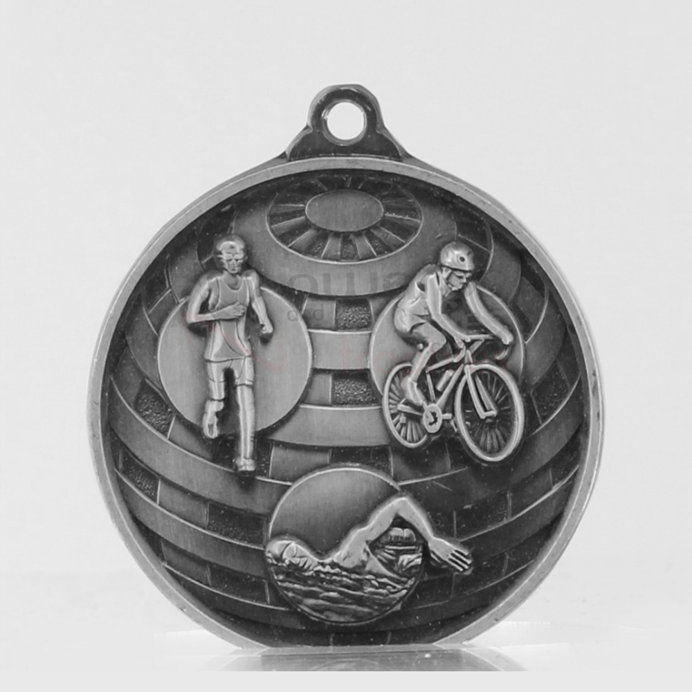 Global Triathlon Medal 50mm Silver 