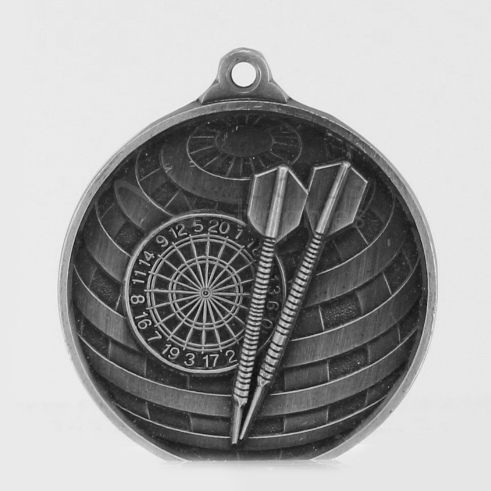 Global Darts Medal 50mm Silver 
