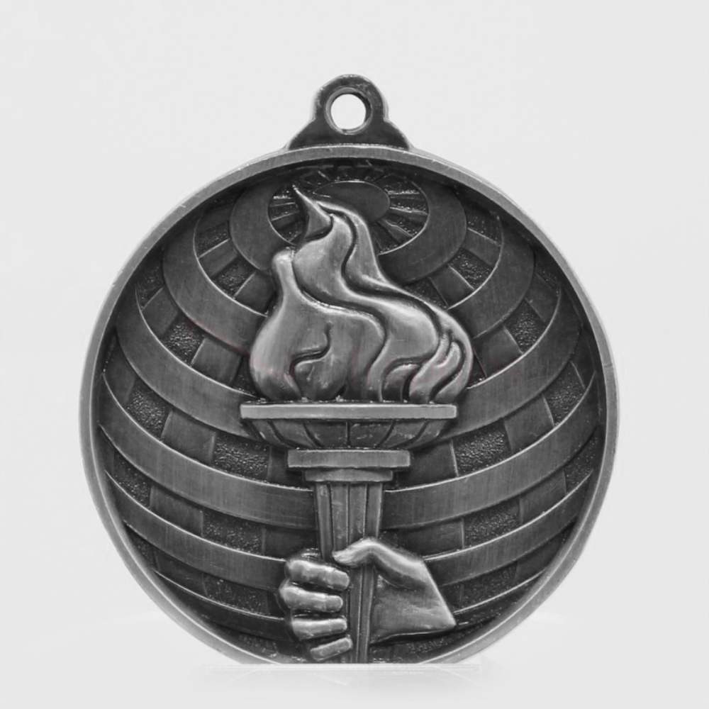 Global Victory Torch Medal 50mm Silver 