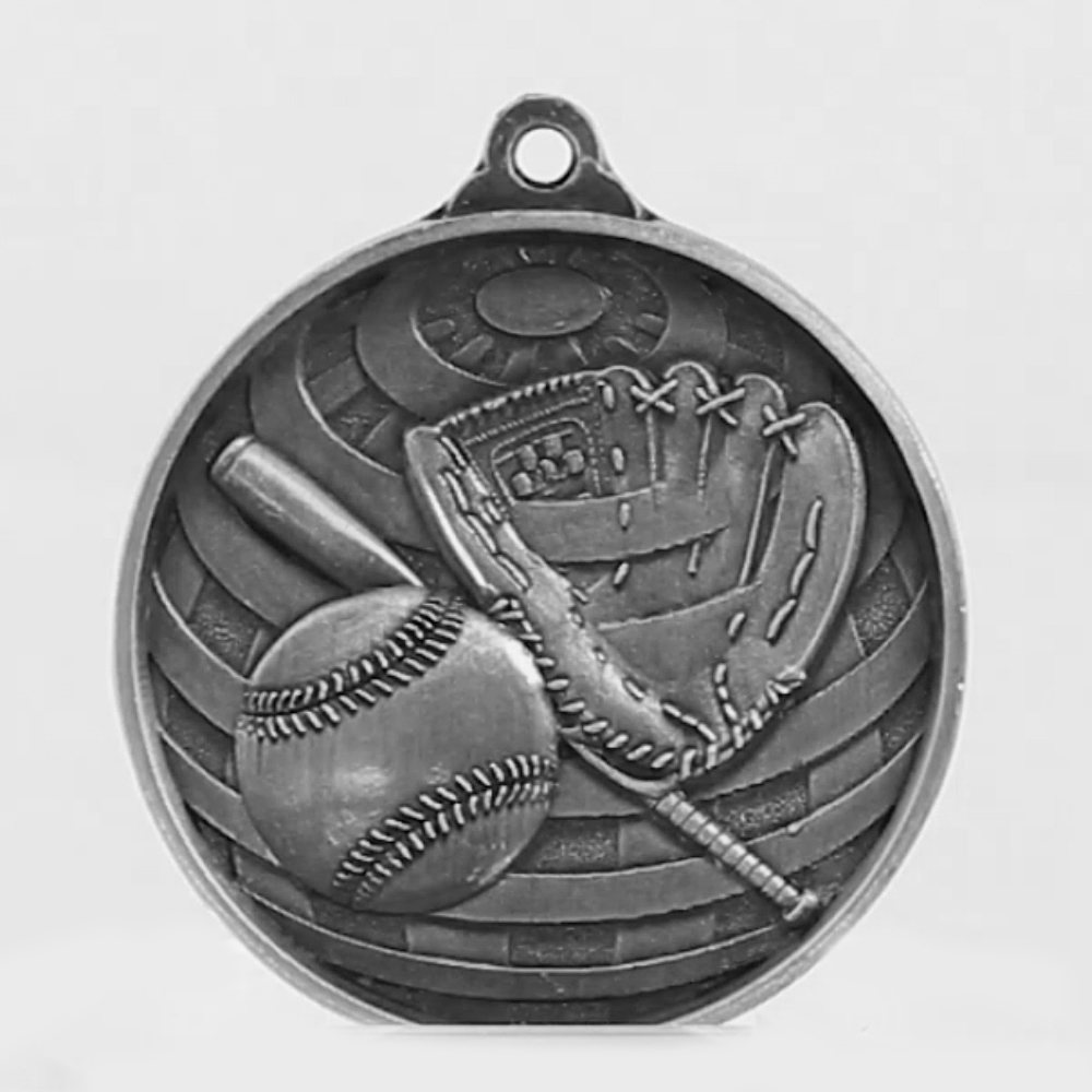 Global Baseball Medal 50mm Silver 