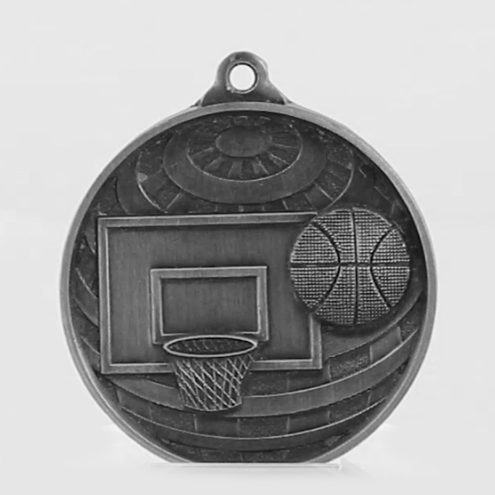 Global Basketball Medal 50mm Silver 