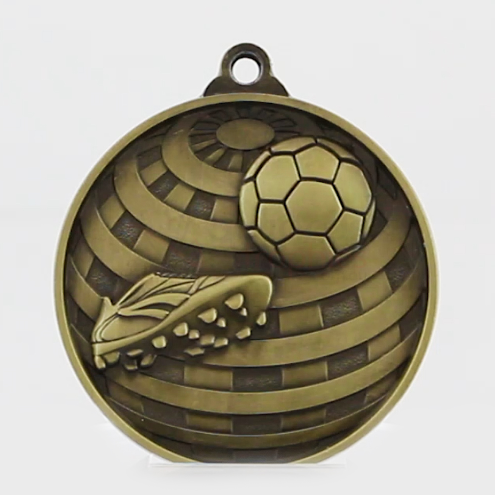 Global Soccer Medal 50mm Gold 