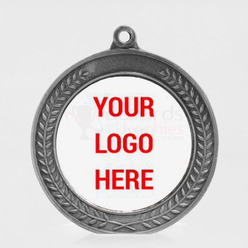 Heavyweight Wreath Personalised Medal 70mm Silver 