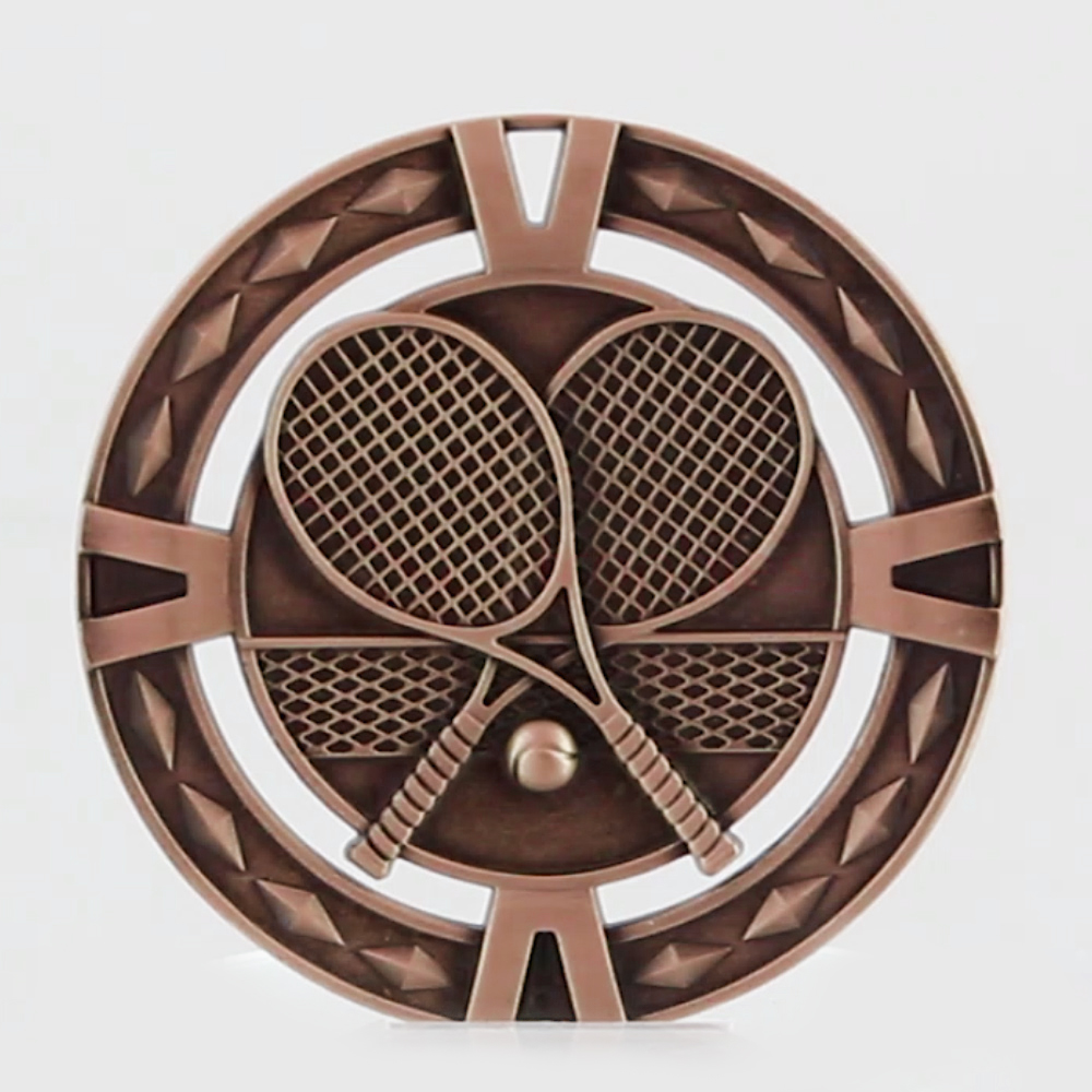 Cutout Tennis Medal 60mm  Bronze