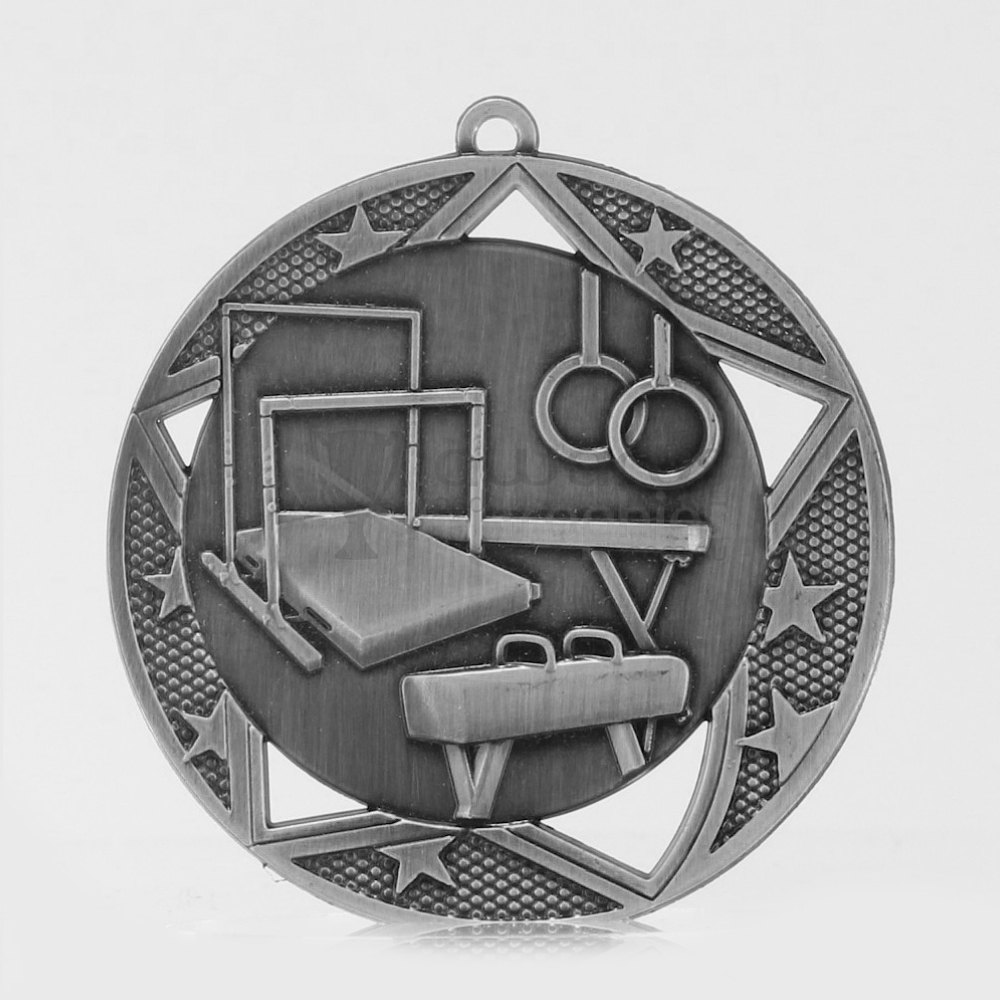 Stellar Gymnastics Medal 70mm Silver