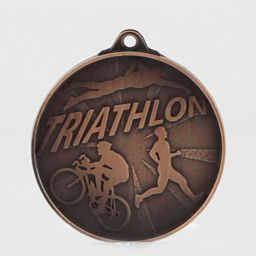 Starburst Triathlon Medal 50mm Bronze