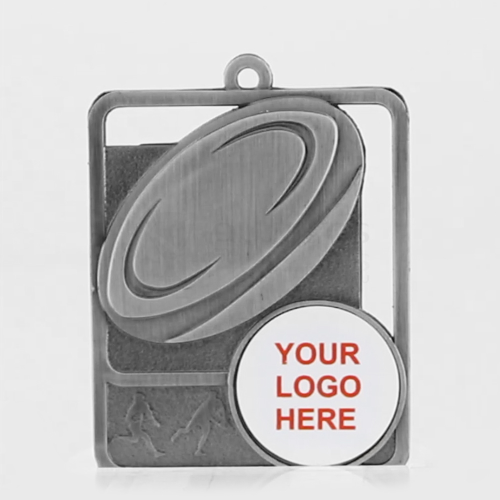 Silhouette Series Rugby Logo 60mm Silver