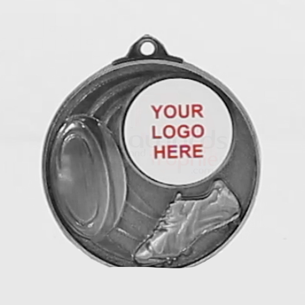 Swish Personalised Rugby Medal 50mm Silver