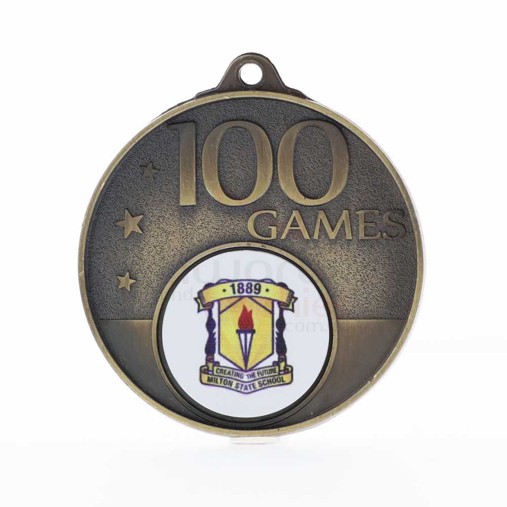 Personalised 100 Games Medal 50mm