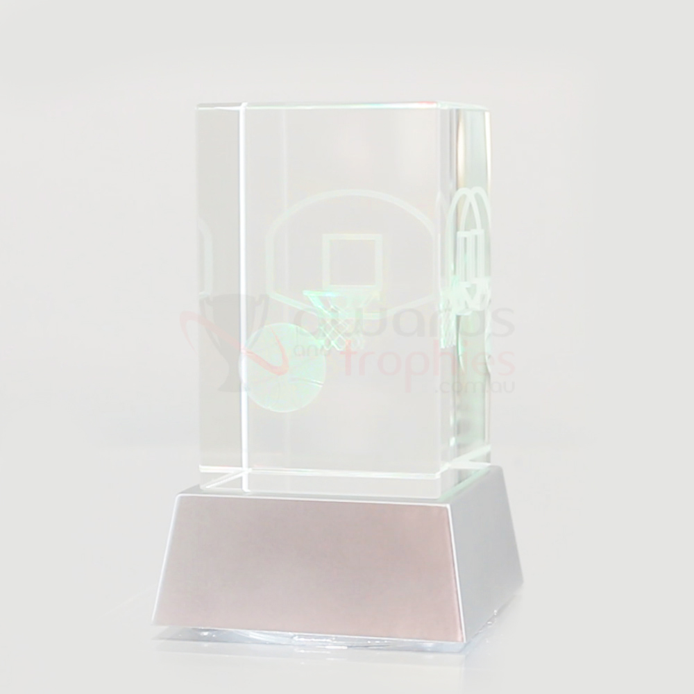 3D Basketball Crystal & LED Lights 110mm high