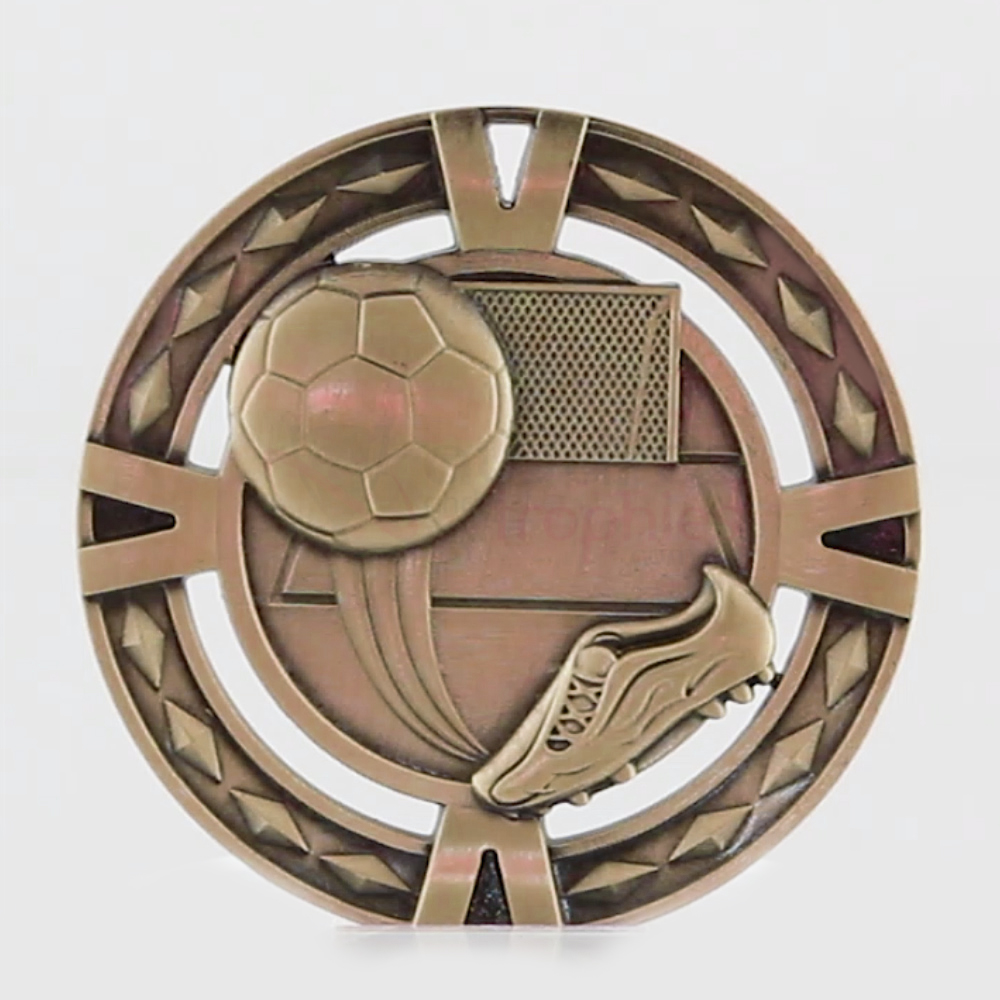 Cutout Soccer Medal 60mm Bronze