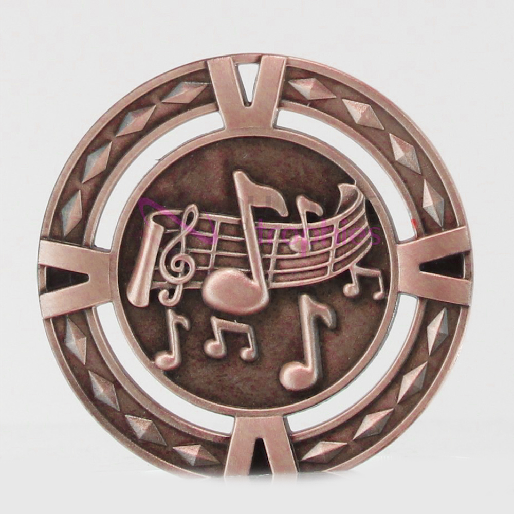 Cutout Music Medal 60mm Bronze