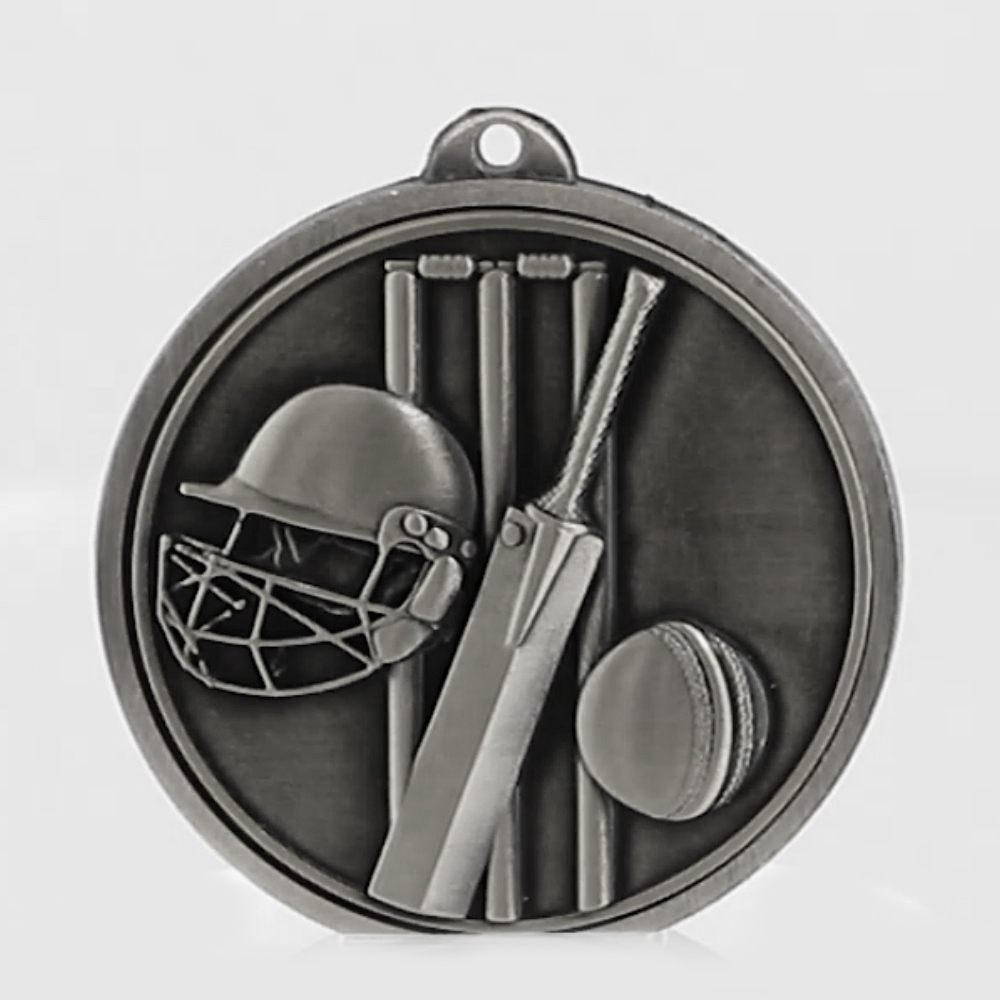 Triumph Cricket Medal 55mm Silver