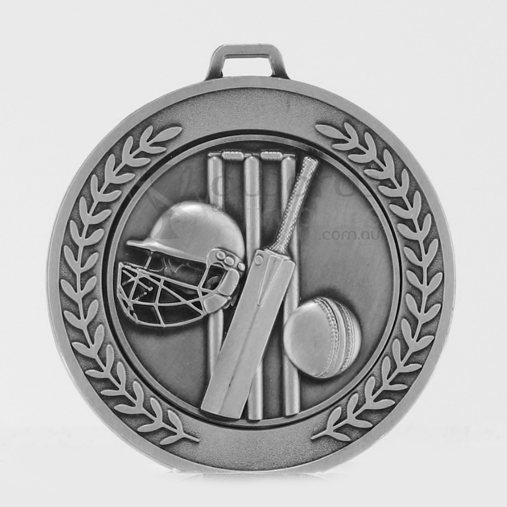 Heavyweight Cricket Medal 70mm Silver