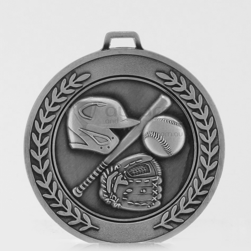 Heavyweight Baseball Medal 70mm Silver