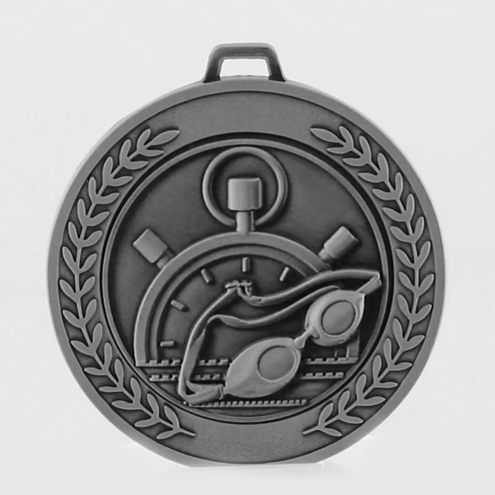 Heavyweight Swimming Medal 70mm Silver