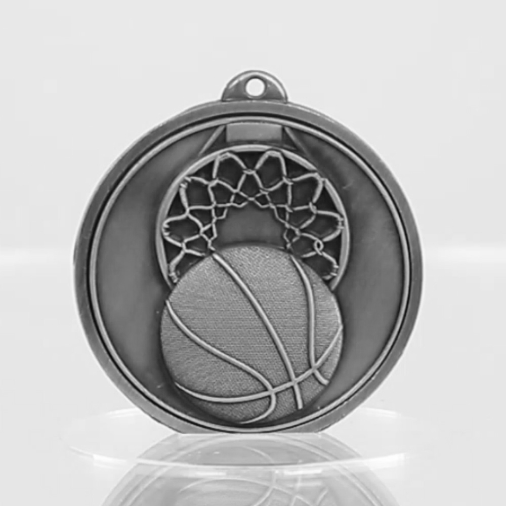 Triumph Basketball Medal 50mm Silver