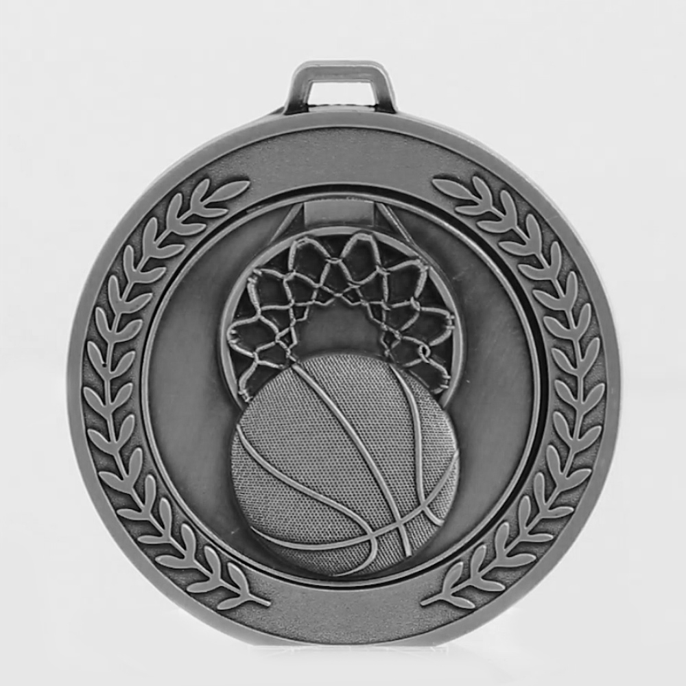 Heavyweight Basketball Medal 70mm Silver