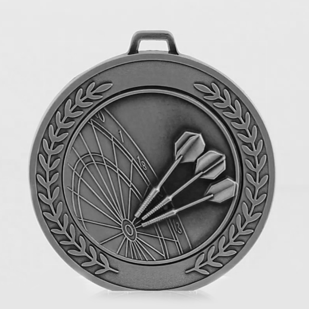Heavyweight Darts Medal 70mm Silver