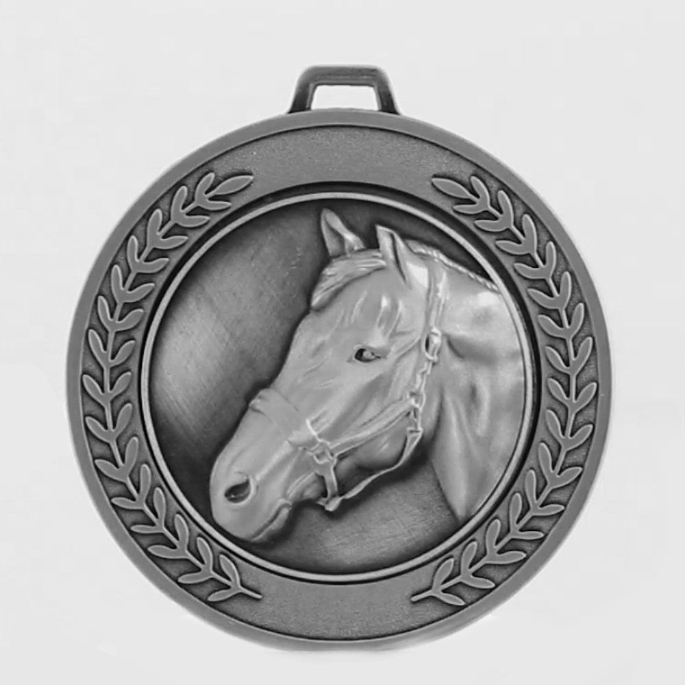 Heavyweight Horse Medal 70mm Silver
