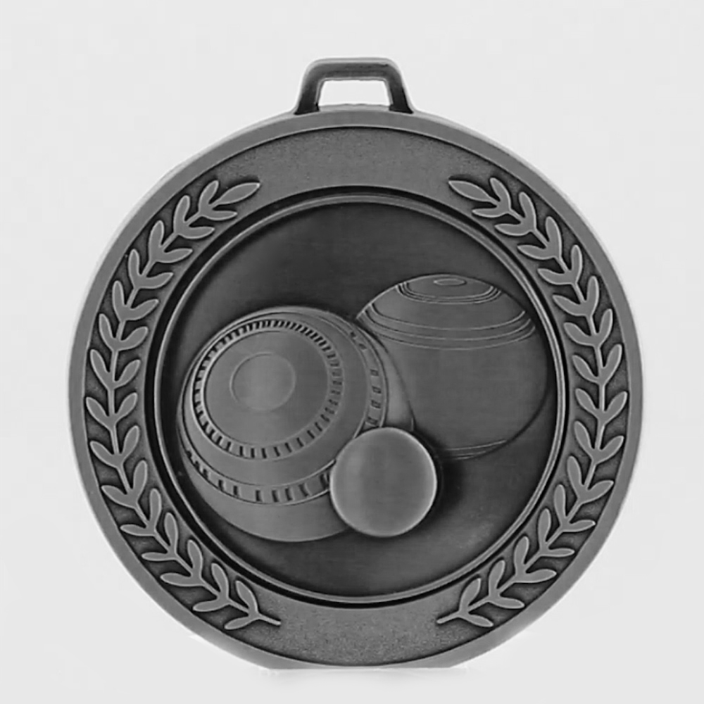 Heavyweight Lawn Bowls Medal 70mm Silver