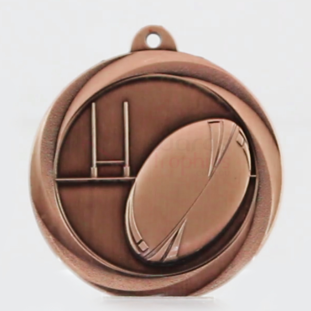 Econo Rugby Medal 50mm Bronze