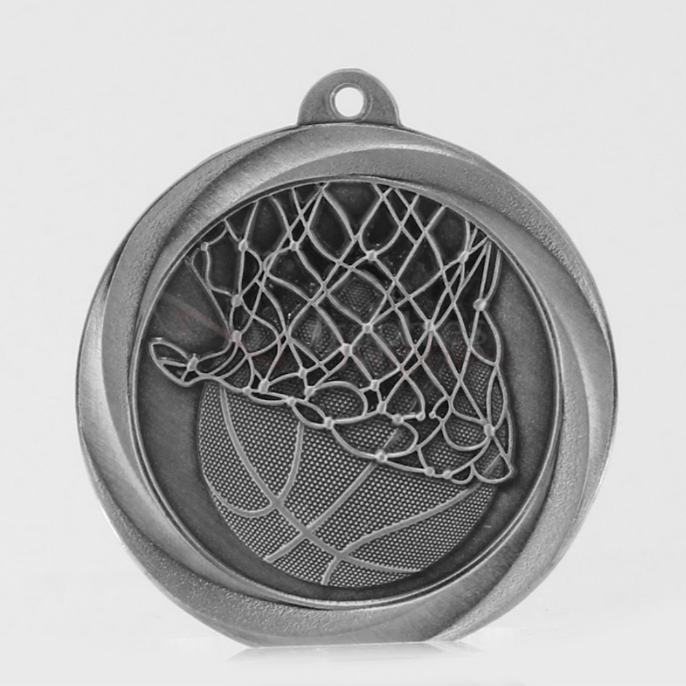 Econo Basketball Medal 50mm Silver